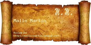 Malle Martin névjegykártya